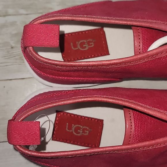 NEW UGG Men\'s Red Maksim Canvas Lace Up Chukka Boots Shoes Size 8 1019023‎